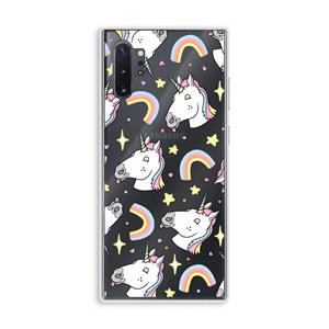 CaseCompany Rainbow Unicorn: Samsung Galaxy Note 10 Plus Transparant Hoesje