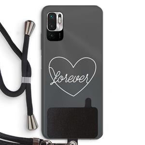 CaseCompany Forever heart pastel: Xiaomi Redmi Note 10 5G Transparant Hoesje met koord