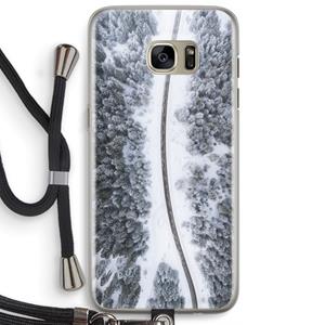 CaseCompany Snøfall: Samsung Galaxy S7 Edge Transparant Hoesje met koord