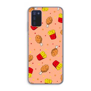 CaseCompany Chicken 'n Fries: Samsung Galaxy A03s Transparant Hoesje