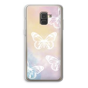CaseCompany White butterfly: Samsung Galaxy A8 (2018) Transparant Hoesje