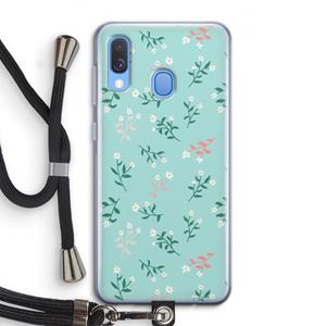 CaseCompany Small white flowers: Samsung Galaxy A40 Transparant Hoesje met koord