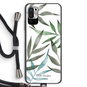 CaseCompany Tropical watercolor leaves: Xiaomi Redmi Note 10 5G Transparant Hoesje met koord