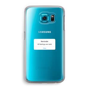 CaseCompany Reminder: Samsung Galaxy S6 Transparant Hoesje