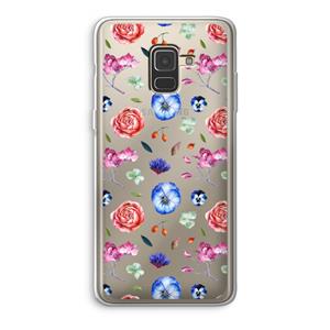 CaseCompany Bloemetjes: Samsung Galaxy A8 (2018) Transparant Hoesje