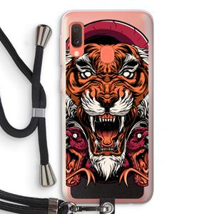 CaseCompany Tiger and Rattlesnakes: Samsung Galaxy A20e Transparant Hoesje met koord