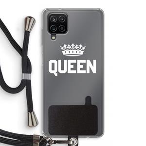 CaseCompany Queen zwart: Samsung Galaxy A12 Transparant Hoesje met koord