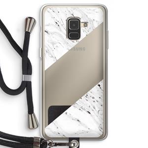 CaseCompany Biggest stripe: Samsung Galaxy A8 (2018) Transparant Hoesje met koord