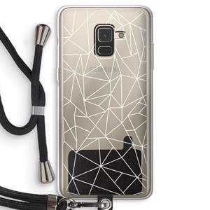 CaseCompany Geometrische lijnen wit: Samsung Galaxy A8 (2018) Transparant Hoesje met koord