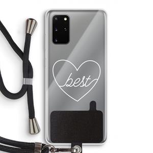 CaseCompany Best heart pastel: Samsung Galaxy S20 Plus Transparant Hoesje met koord