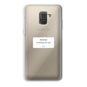 CaseCompany Reminder: Samsung Galaxy A8 (2018) Transparant Hoesje