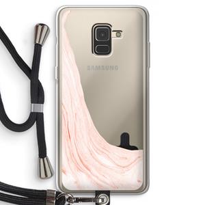 CaseCompany Peach bath: Samsung Galaxy A8 (2018) Transparant Hoesje met koord