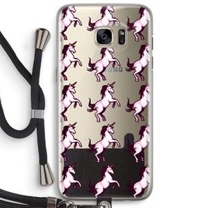 CaseCompany Musketon Unicorn: Samsung Galaxy S7 Edge Transparant Hoesje met koord