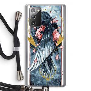 CaseCompany Golden Raven: Samsung Galaxy Note 20 / Note 20 5G Transparant Hoesje met koord