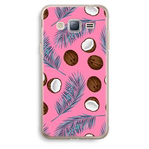 CaseCompany Kokosnoot roze: Samsung Galaxy J3 (2016) Transparant Hoesje