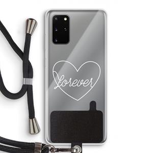CaseCompany Forever heart pastel: Samsung Galaxy S20 Plus Transparant Hoesje met koord