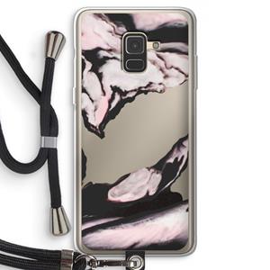 CaseCompany Roze stroom: Samsung Galaxy A8 (2018) Transparant Hoesje met koord