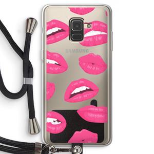 CaseCompany Bite my lip: Samsung Galaxy A8 (2018) Transparant Hoesje met koord