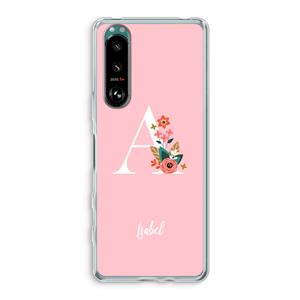 CaseCompany Pink Bouquet: Sony Xperia 5 III Transparant Hoesje