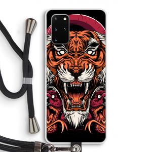 CaseCompany Tiger and Rattlesnakes: Samsung Galaxy S20 Plus Transparant Hoesje met koord