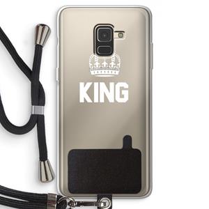 CaseCompany King zwart: Samsung Galaxy A8 (2018) Transparant Hoesje met koord