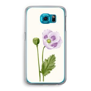 CaseCompany Purple poppy: Samsung Galaxy S6 Transparant Hoesje