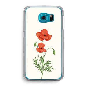 CaseCompany Red poppy: Samsung Galaxy S6 Transparant Hoesje