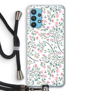 CaseCompany Sierlijke bloemen: Samsung Galaxy A32 4G Transparant Hoesje met koord