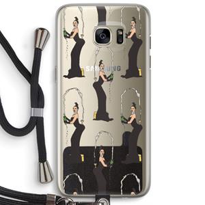 CaseCompany Pop Some Kim: Samsung Galaxy S7 Edge Transparant Hoesje met koord