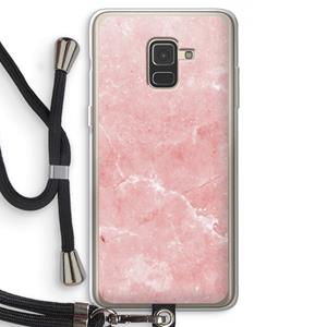 CaseCompany Roze marmer: Samsung Galaxy A8 (2018) Transparant Hoesje met koord