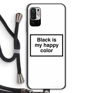 CaseCompany Black is my happy color: Xiaomi Redmi Note 10 5G Transparant Hoesje met koord