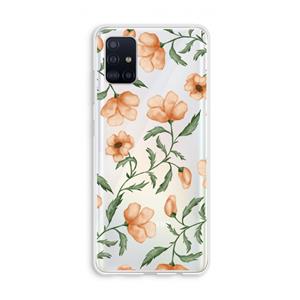 CaseCompany Peachy flowers: Galaxy A51 4G Transparant Hoesje