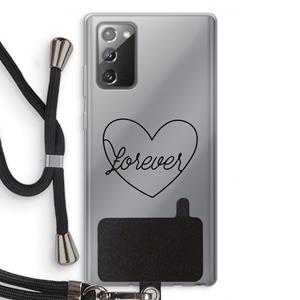 CaseCompany Forever heart black: Samsung Galaxy Note 20 / Note 20 5G Transparant Hoesje met koord