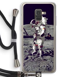 CaseCompany Spaceman: Samsung Galaxy A8 (2018) Transparant Hoesje met koord