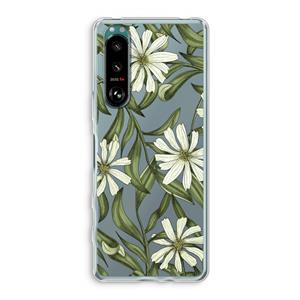 CaseCompany Wit bloemenpatroon: Sony Xperia 5 III Transparant Hoesje