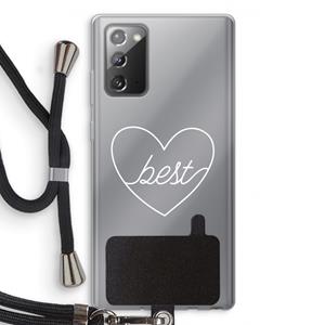 CaseCompany Best heart pastel: Samsung Galaxy Note 20 / Note 20 5G Transparant Hoesje met koord