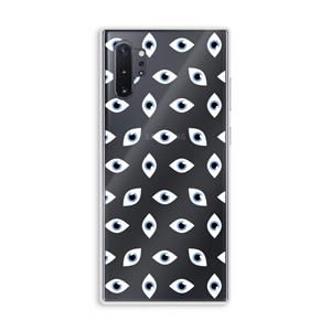 CaseCompany Eyes pattern: Samsung Galaxy Note 10 Plus Transparant Hoesje