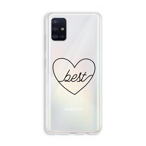 CaseCompany Best heart black: Galaxy A51 4G Transparant Hoesje
