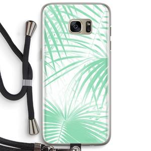 CaseCompany Palmbladeren: Samsung Galaxy S7 Edge Transparant Hoesje met koord
