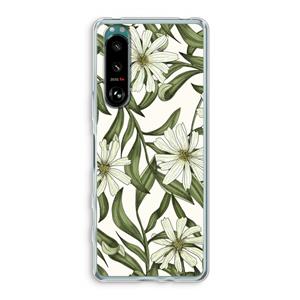 CaseCompany Wit bloemenpatroon: Sony Xperia 5 III Transparant Hoesje