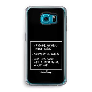 CaseCompany Mijn Motto's: Samsung Galaxy S6 Transparant Hoesje