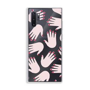 CaseCompany Hands pink: Samsung Galaxy Note 10 Plus Transparant Hoesje