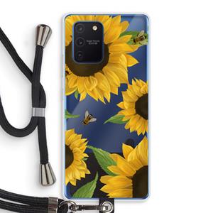 CaseCompany Sunflower and bees: Samsung Galaxy Note 10 Lite Transparant Hoesje met koord