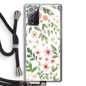 CaseCompany Botanical sweet flower heaven: Samsung Galaxy Note 20 / Note 20 5G Transparant Hoesje met koord