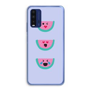 CaseCompany Smiley watermeloen: Xiaomi Redmi 9T Transparant Hoesje
