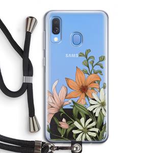 CaseCompany Floral bouquet: Samsung Galaxy A40 Transparant Hoesje met koord