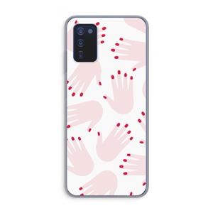 CaseCompany Hands pink: Samsung Galaxy A03s Transparant Hoesje