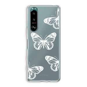 CaseCompany White butterfly: Sony Xperia 5 III Transparant Hoesje