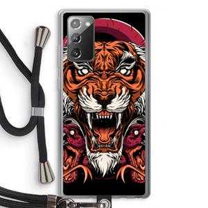 CaseCompany Tiger and Rattlesnakes: Samsung Galaxy Note 20 / Note 20 5G Transparant Hoesje met koord
