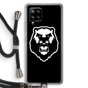 CaseCompany Angry Bear (black): Samsung Galaxy A42 5G Transparant Hoesje met koord